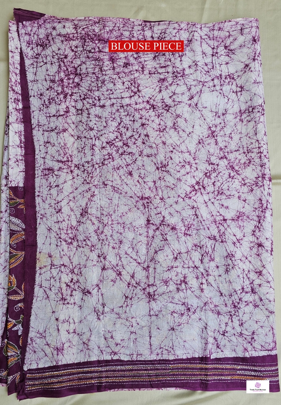 MEHER - KANTHA STITCH BATIK COTTON SAREE
