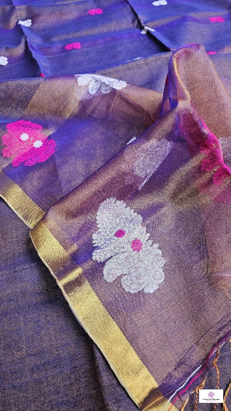 LAVENDAR MIST - TISSUE LINEN JAMDANI HANDLOOM SAREE