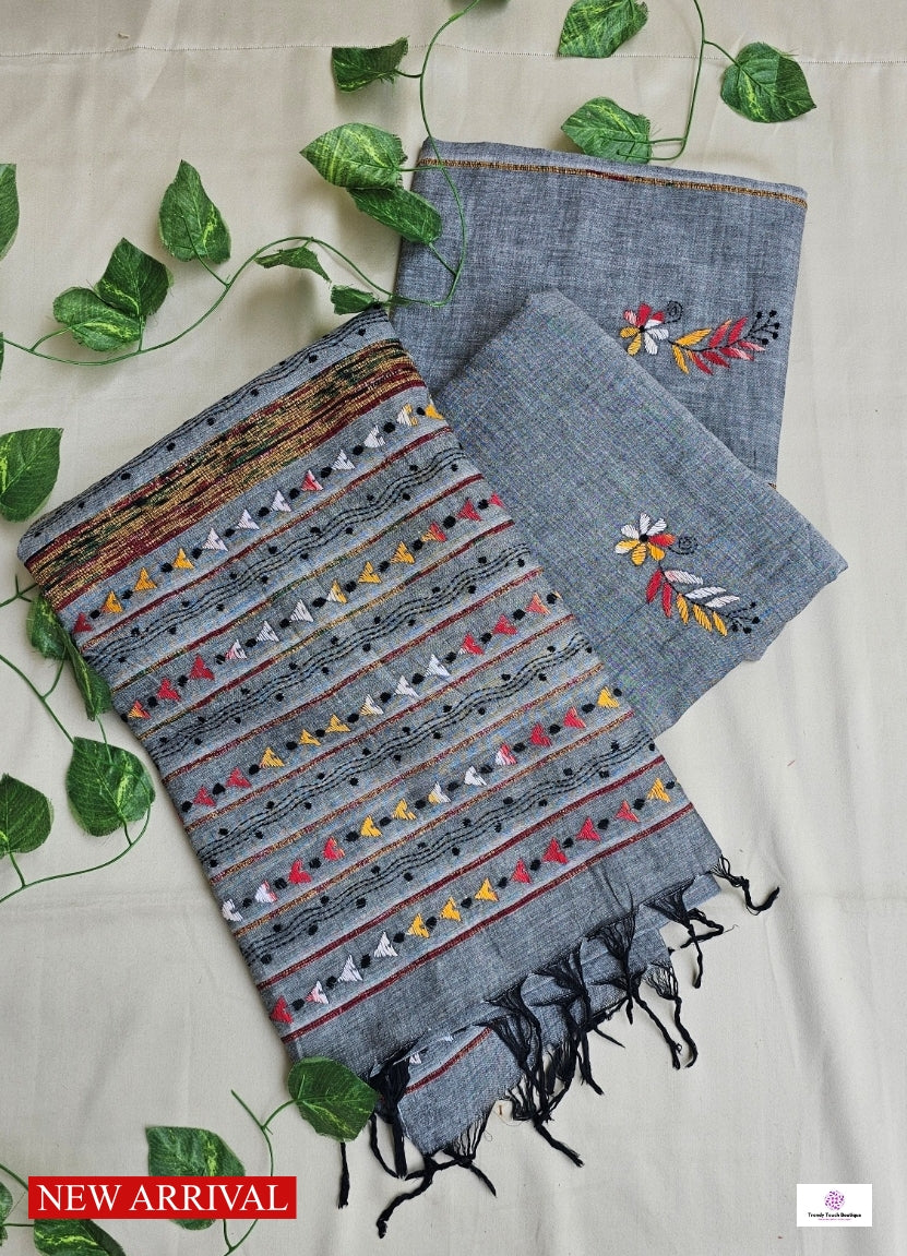 BADAL - KANTHA STITCH - KHESH COTTON SAREE