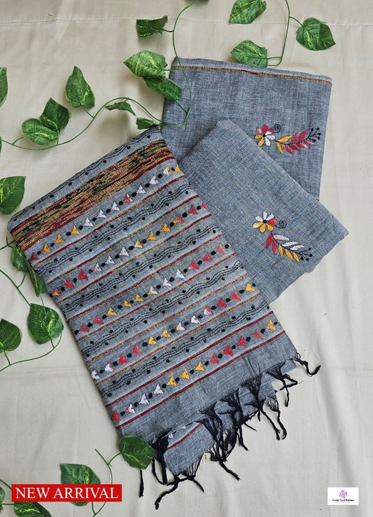 BADAL - KANTHA STITCH - KHESH COTTON SAREE