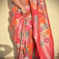 Wedding wear saree pink banarasi silk affordable party wear saree zari work marriage function saree