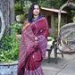MAROON PLUNGE - KANTHA STITCH - KHESH COTTON SAREE