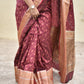 kanjivaram saree maroon copper zari work bridal & wedding functions best price lightweight silk saree with blouse piece