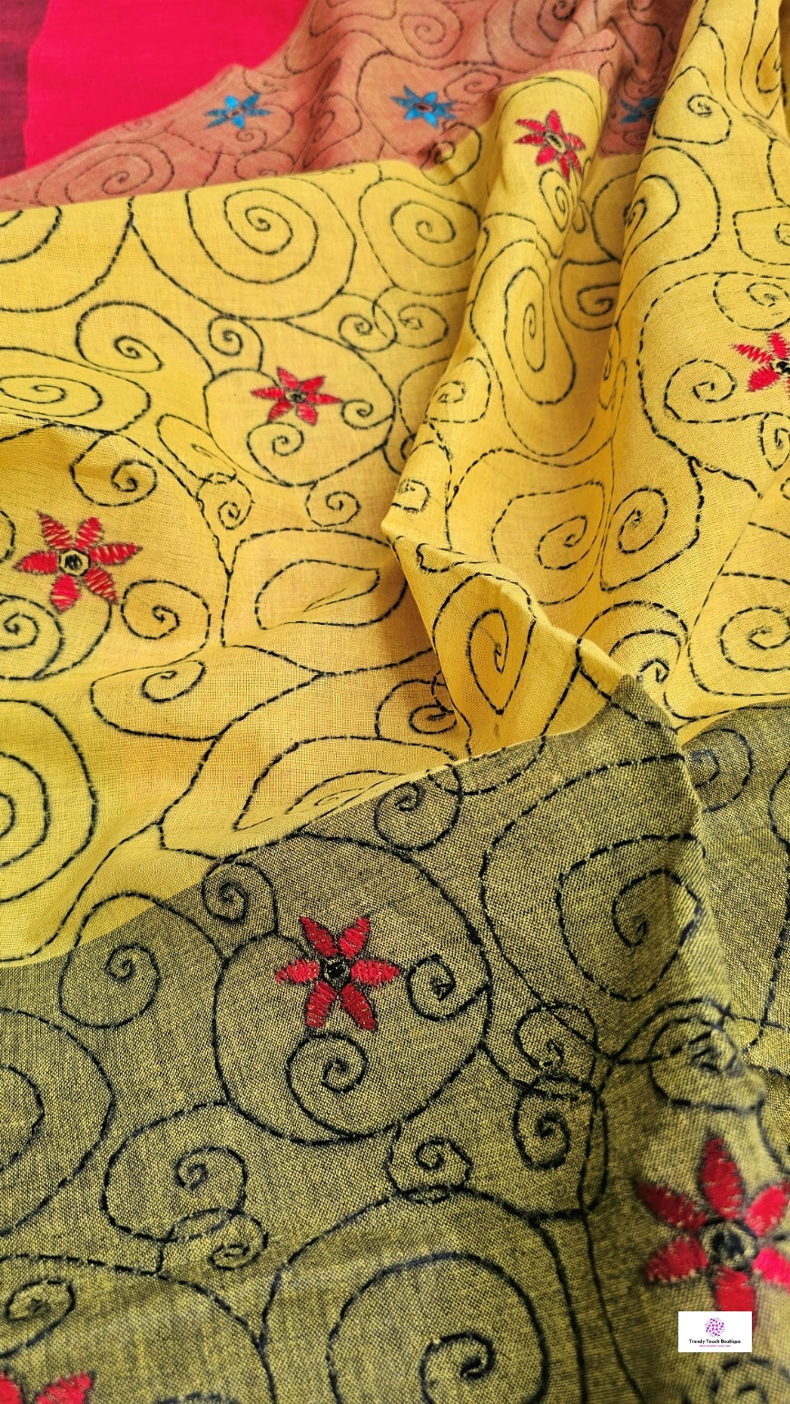 COLORFUL SOUL - KANTHA STITCH - KHESH COTTON SAREE