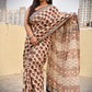 handblock printed mulcotton bagru pattern beige red black small prints best summer fabric for office and casual styling best price with blouse piece