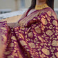 georgette banarasi silk designer saree wedding party celebration marriage function maroon and gold zari handwoven handloom best price with blouse piece