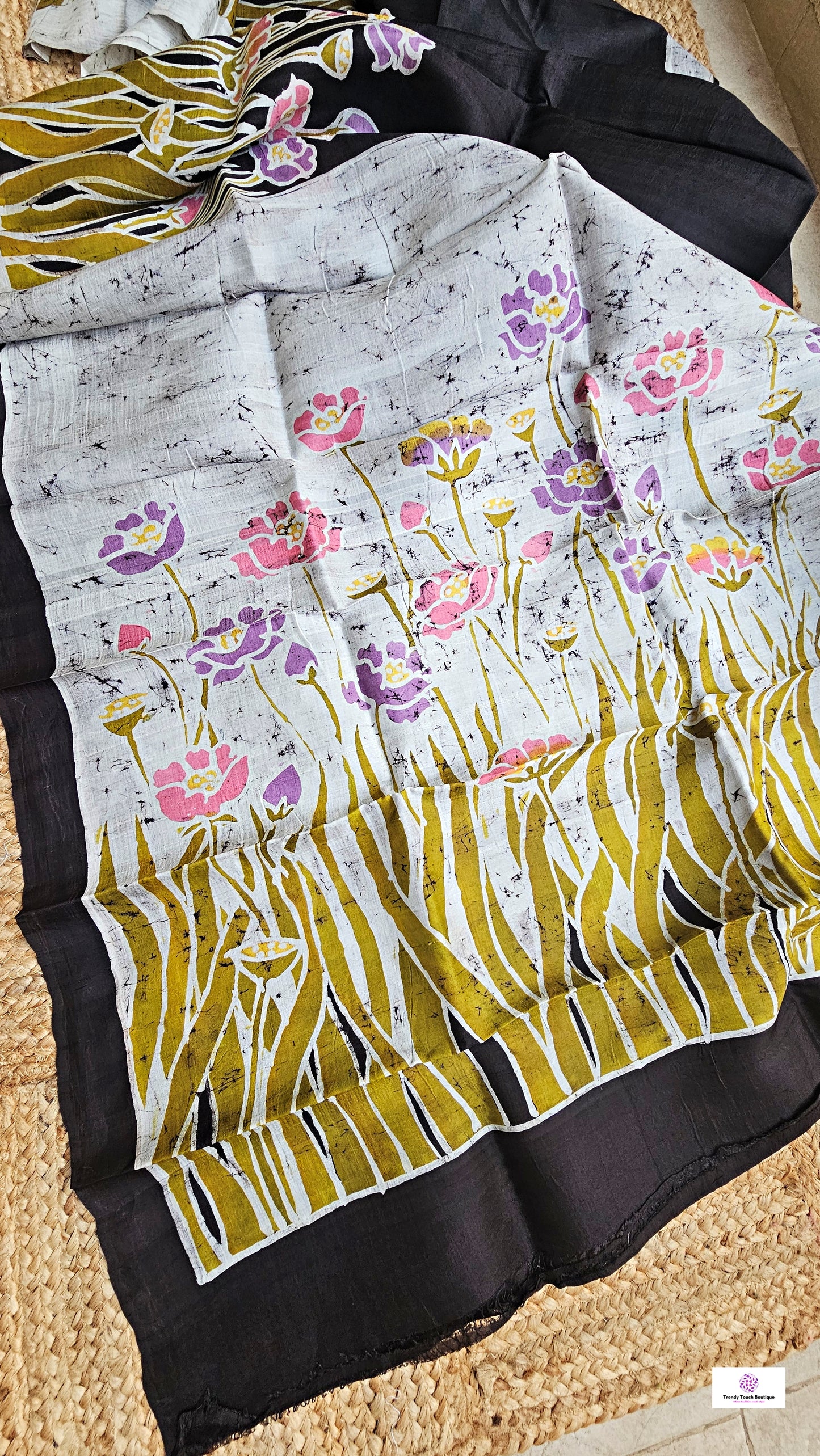 Jal Tarang – Handloom Wax Hand Batik Pure Mulberry Silk (Silk Mark Certified)