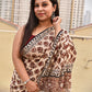 handblock printed mulcotton bagru pattern beige red black small prints best summer fabric for office and casual styling best price with blouse piece