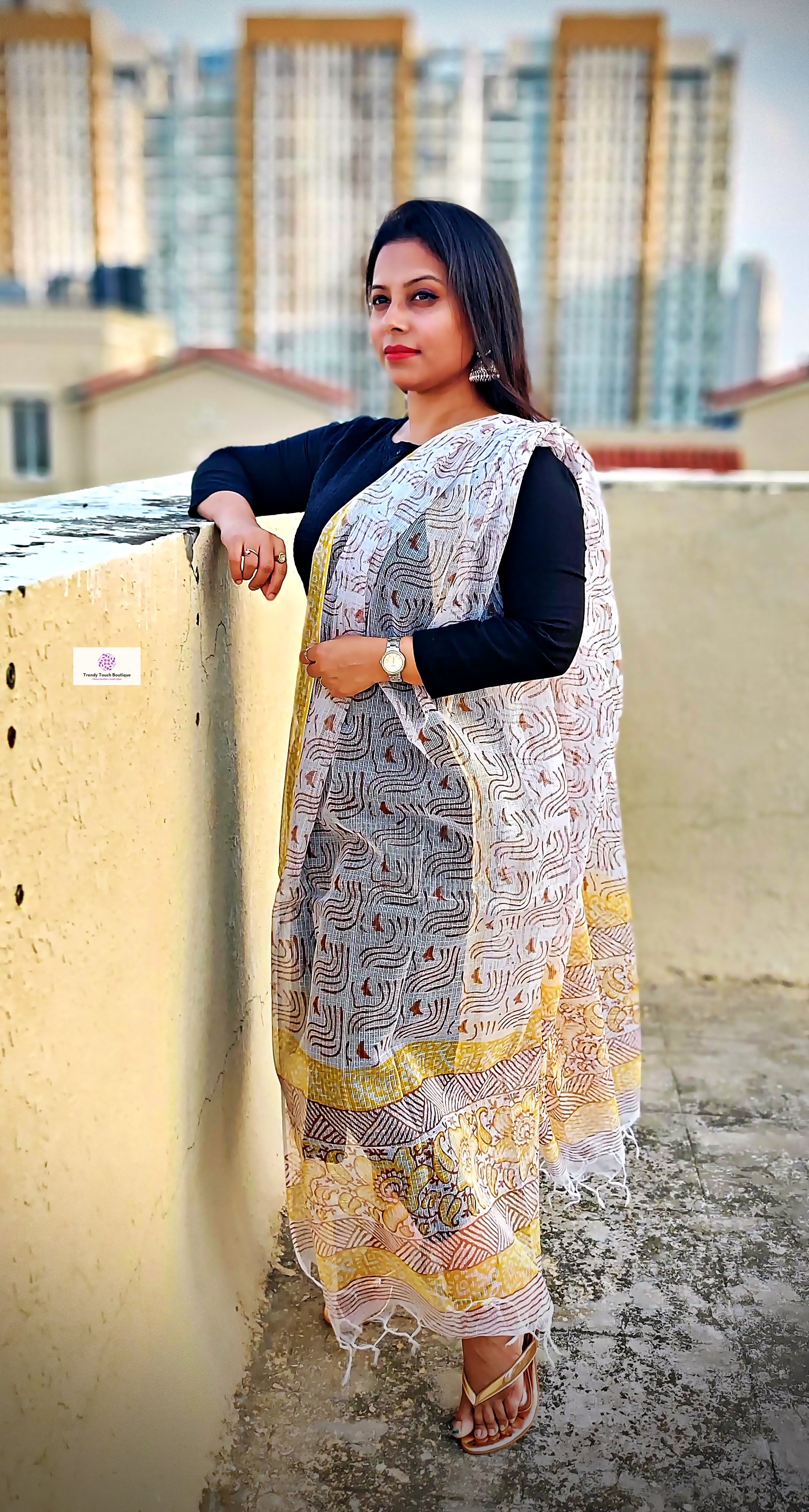 summer wear kota doria handblock print white yellow everyday kurti pairing office wear college best price online holi spring summer sale