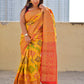 BINODINI - SOFT SILK SAREE (YELLOW & ORANGE & RED)
