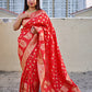 RAANGA - BANARASI SILK SAREE - RED & GOLD