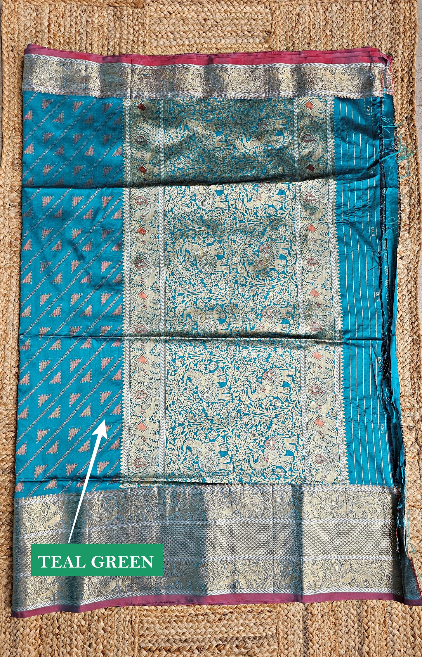 Ranjhana - Semi Kanjivaram Silk Saree (Teal Green)