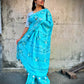 kutch handembroidered linen saree designer office wear and special events in summer