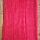 Pinkish Red Kota doria handblockprinted in natural dye festive gift officewear lightweight saree with blouse piece