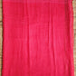 Pinkish Red Kota doria handblockprinted in natural dye festive gift officewear lightweight saree with blouse piece