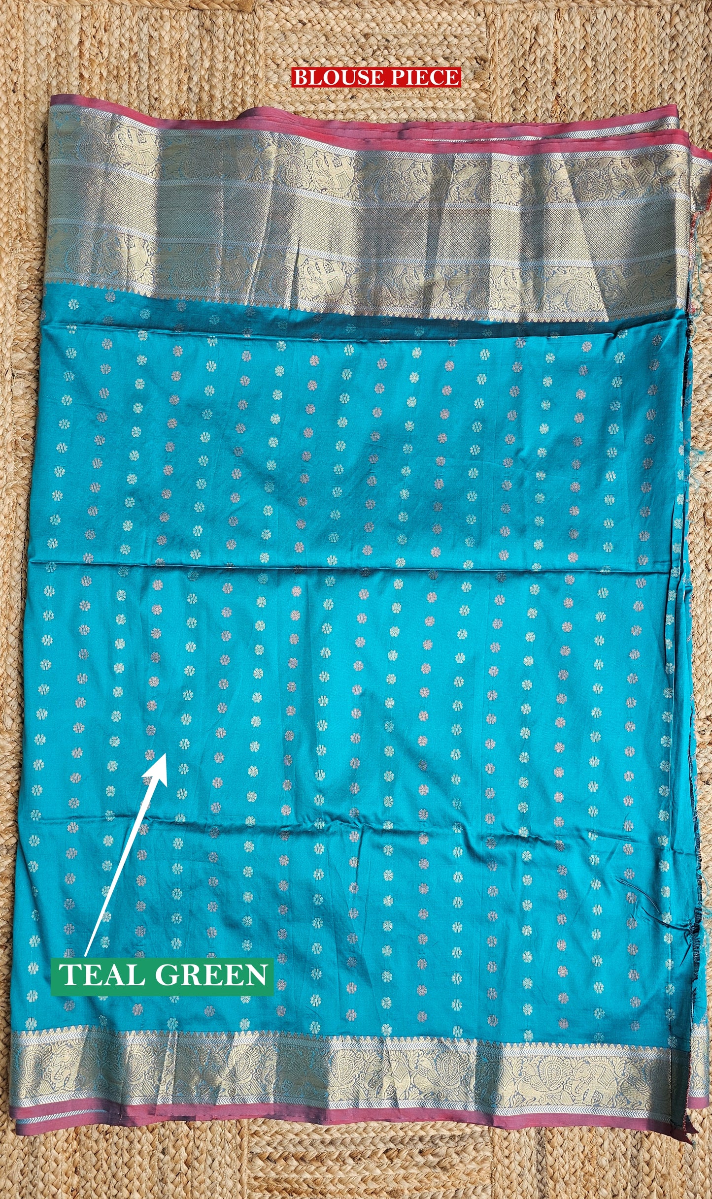 Ranjhana - Semi Kanjivaram Silk Saree (Teal Green)