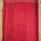 Hand block printed maroon Kota Doria saree with natural dyes, floral and paisley patterns, lightweight and skin-friendly.