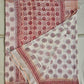 kantha handembroidered designer ivory and beige linen saree with blouse piece best price for office, casual and wedding wear.