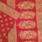 red banarasi silk zari work sare wedding wear marriage function party wear saree affordable price