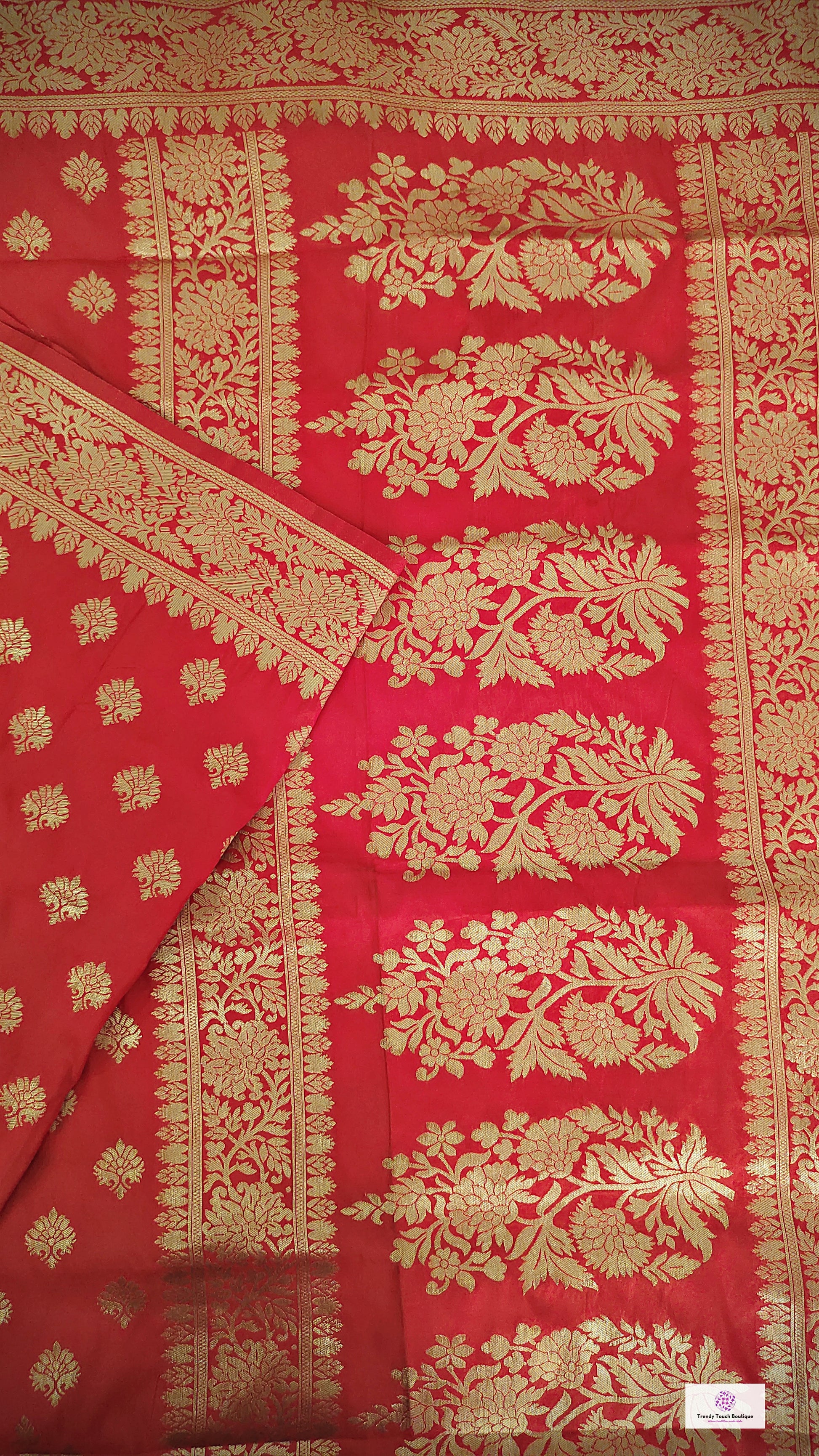 red banarasi silk zari work sare wedding wear marriage function party wear saree affordable price