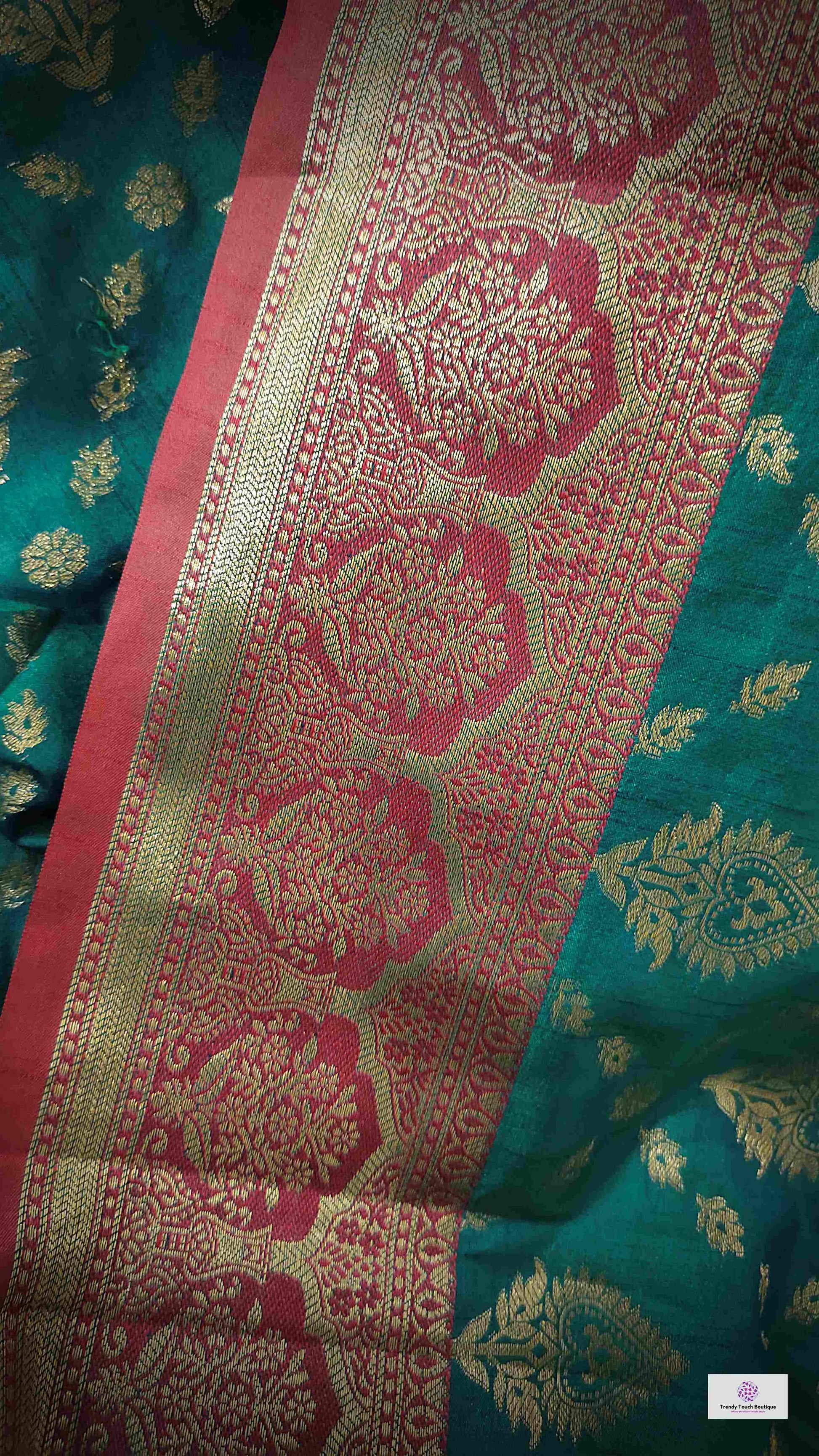 shop saree online teal green and pink silk festive wear saree with blouse piece festive gift best price