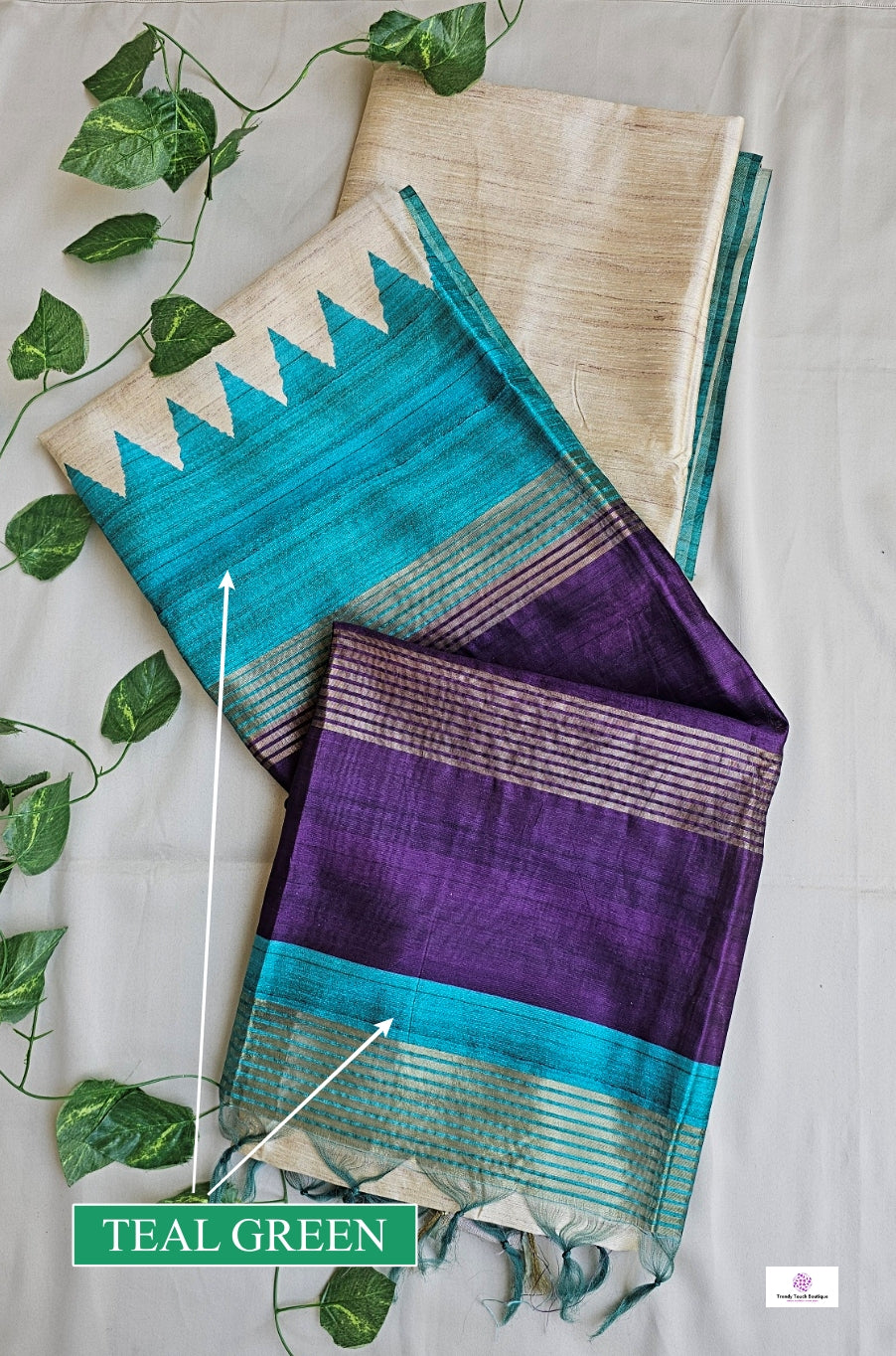 Trina - Ganga-Jamuna Border - Semi Ghicha Silk Saree
