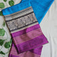 semi tussar silk madhubani and bisnupuri digital print blue and violet saree for regular wear and casual function office for women with blouse piece and best price