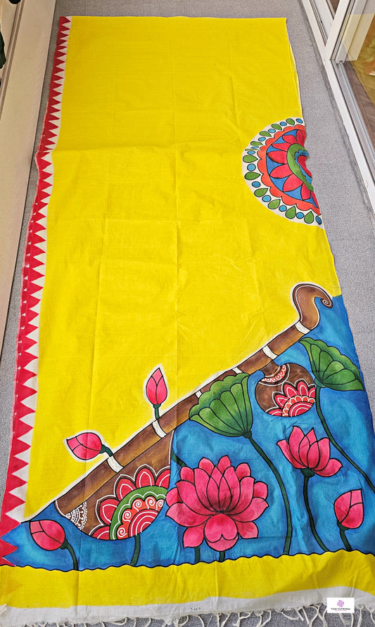 Veena - Handpainted - Pure Cotton Saree