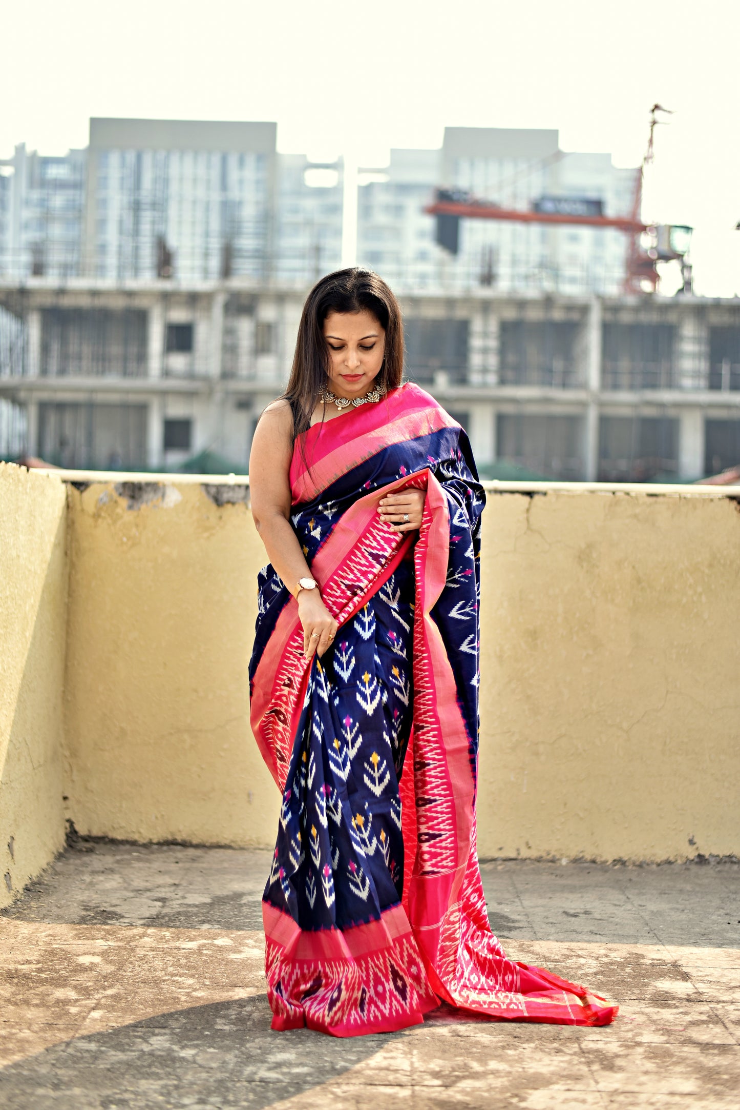 Abhro – Pochampally Ikkat Handloom Pure Silk (with Silk Mark)