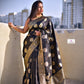 black banarasi silk wedding bridal wear saree with blouse piece online best price lightweight