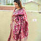 wine magenta golden silver zari work banarasi silk saree best price with blouse piece festive wear wedding wear party wear marriage function traditional silk