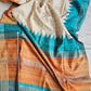 TRISHA - GANGA-JAMUNA BORDER - SEMI GHICHA SILK (TEAL GREEN & YELLOW) PRE BOOK (DESPATCH 10-15 DAYS)