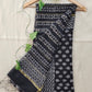 black chanderi silk saree with zari border handblock print summer fabric best price with blouse piece office wear and casual styling party wear saree