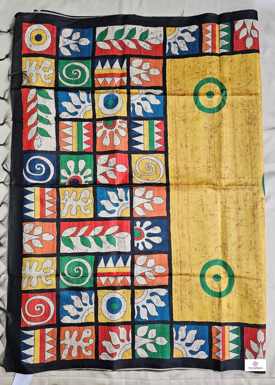 MOMER PUTUL - (DIGITAL PRINT) - SEMI TUSSAR SILK - PRE BOOK (DESPATCH : 10-15 DAYS)