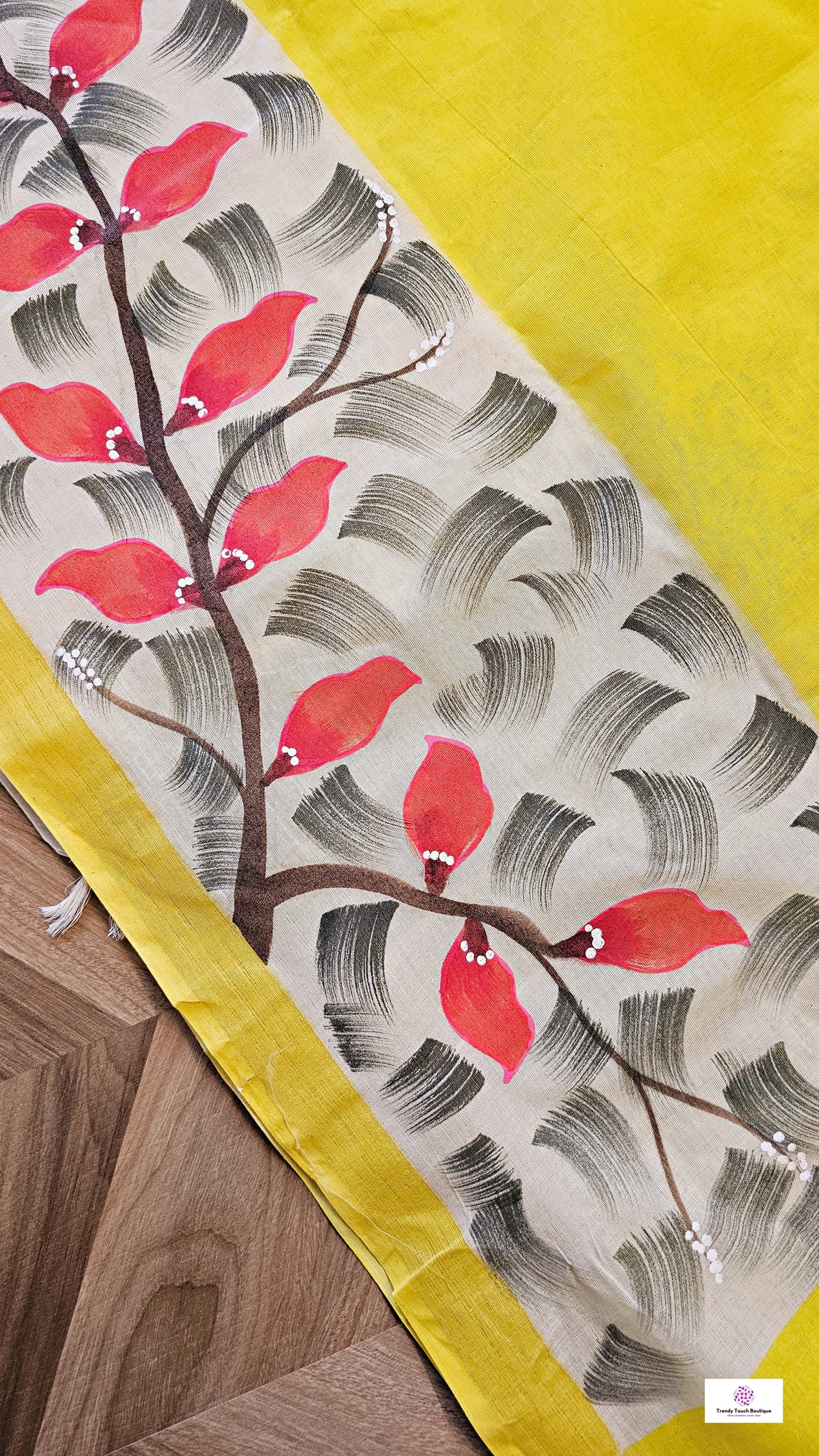 Florals - Handpainted - Pure Cotton Saree