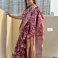 wine magenta golden silver zari work banarasi silk saree best price with blouse piece festive wear wedding wear party wear marriage function traditional silk 