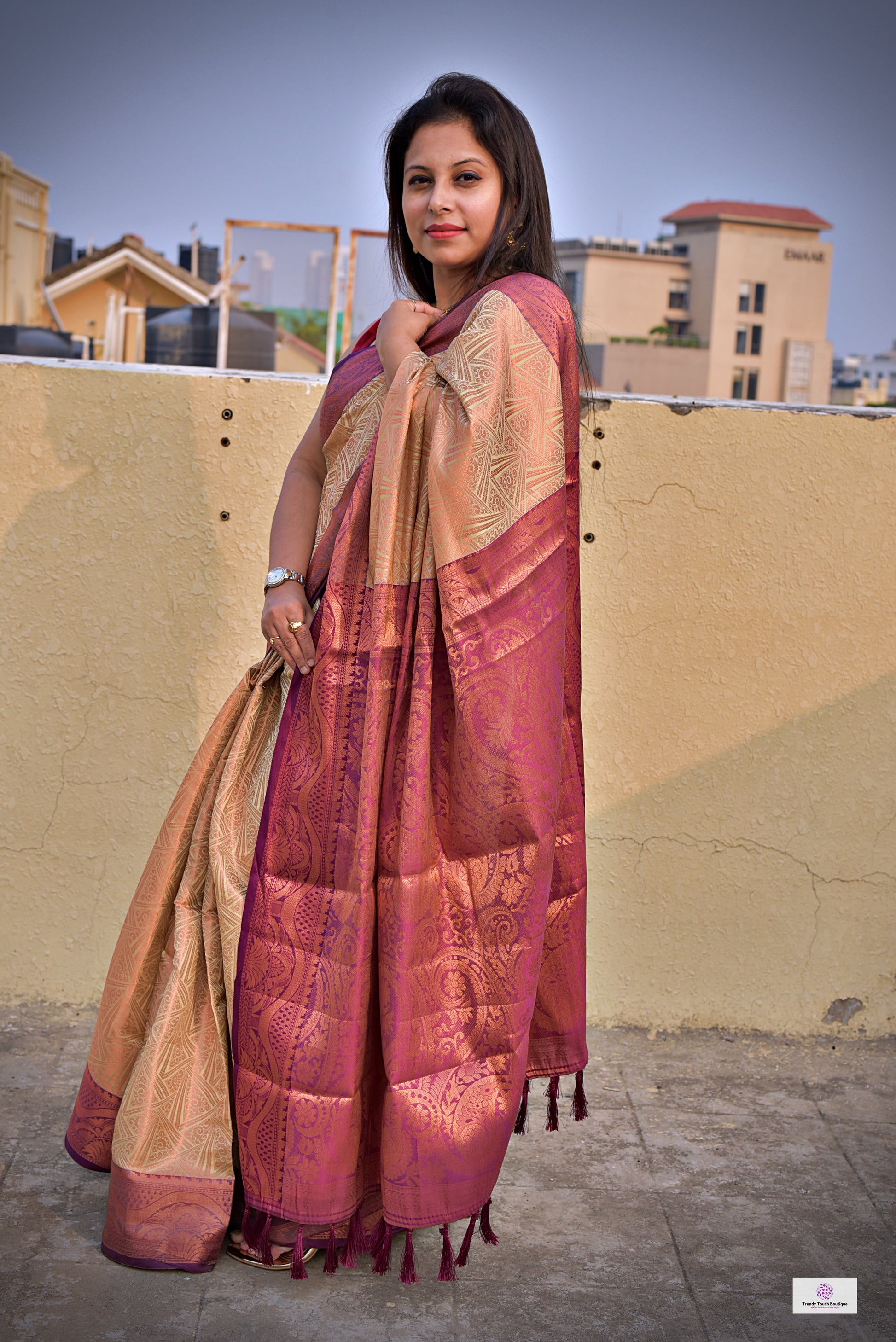 ivory color pattu silk saree for wedding soft silk saree online marriage function contrast brocade work with blouse piece kubera pattu silk saree soft silk