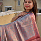 dual tone blue kubera pattu silk saree for wedding soft silk saree online marriage function contrast brocade work with blouse piece
