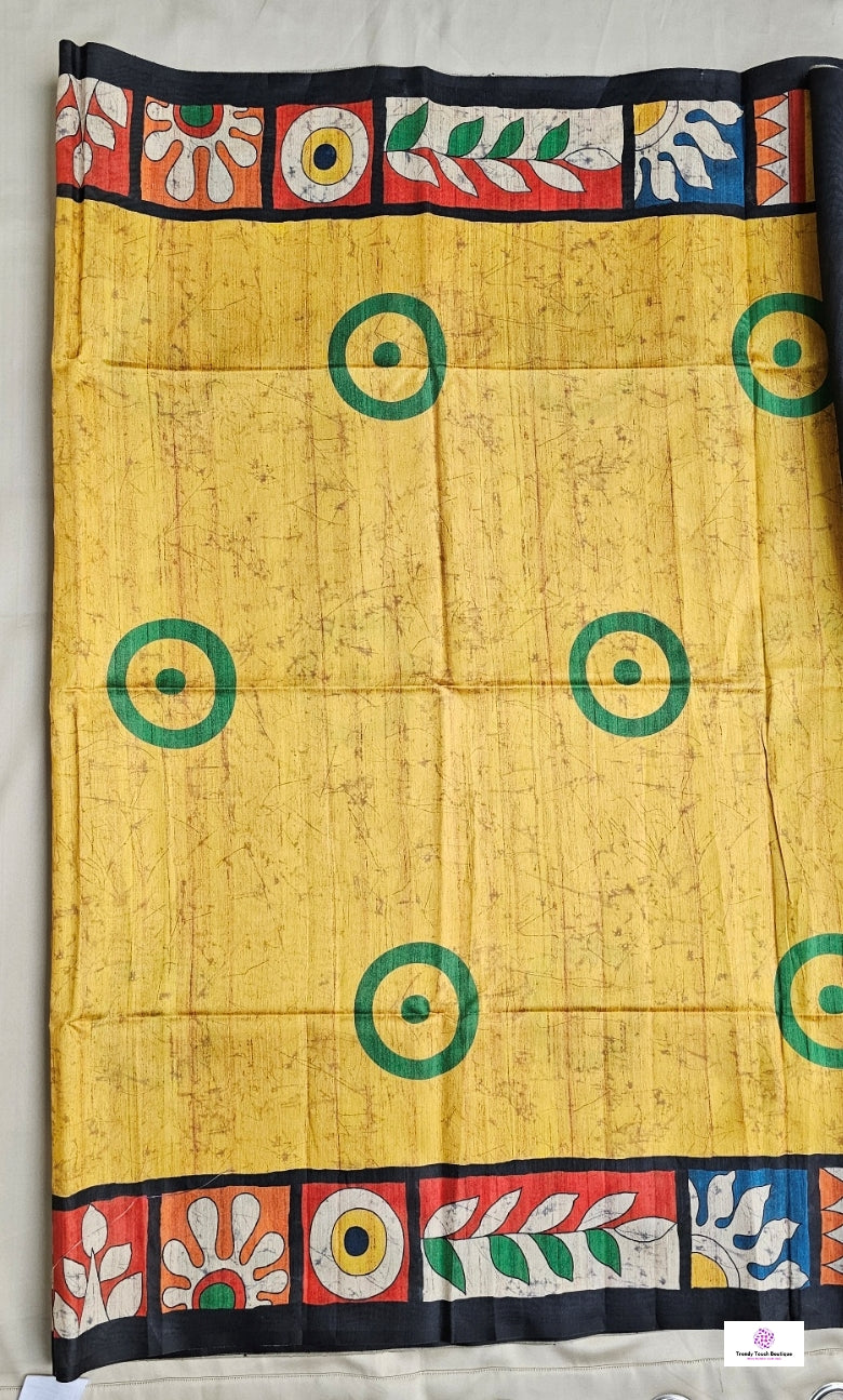 MOMER PUTUL - (DIGITAL PRINT) - SEMI TUSSAR SILK - PRE BOOK (DESPATCH : 10-15 DAYS)