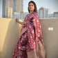 wine magenta golden silver zari work banarasi silk saree best price with blouse piece festive wear wedding wear party wear marriage function traditional silk