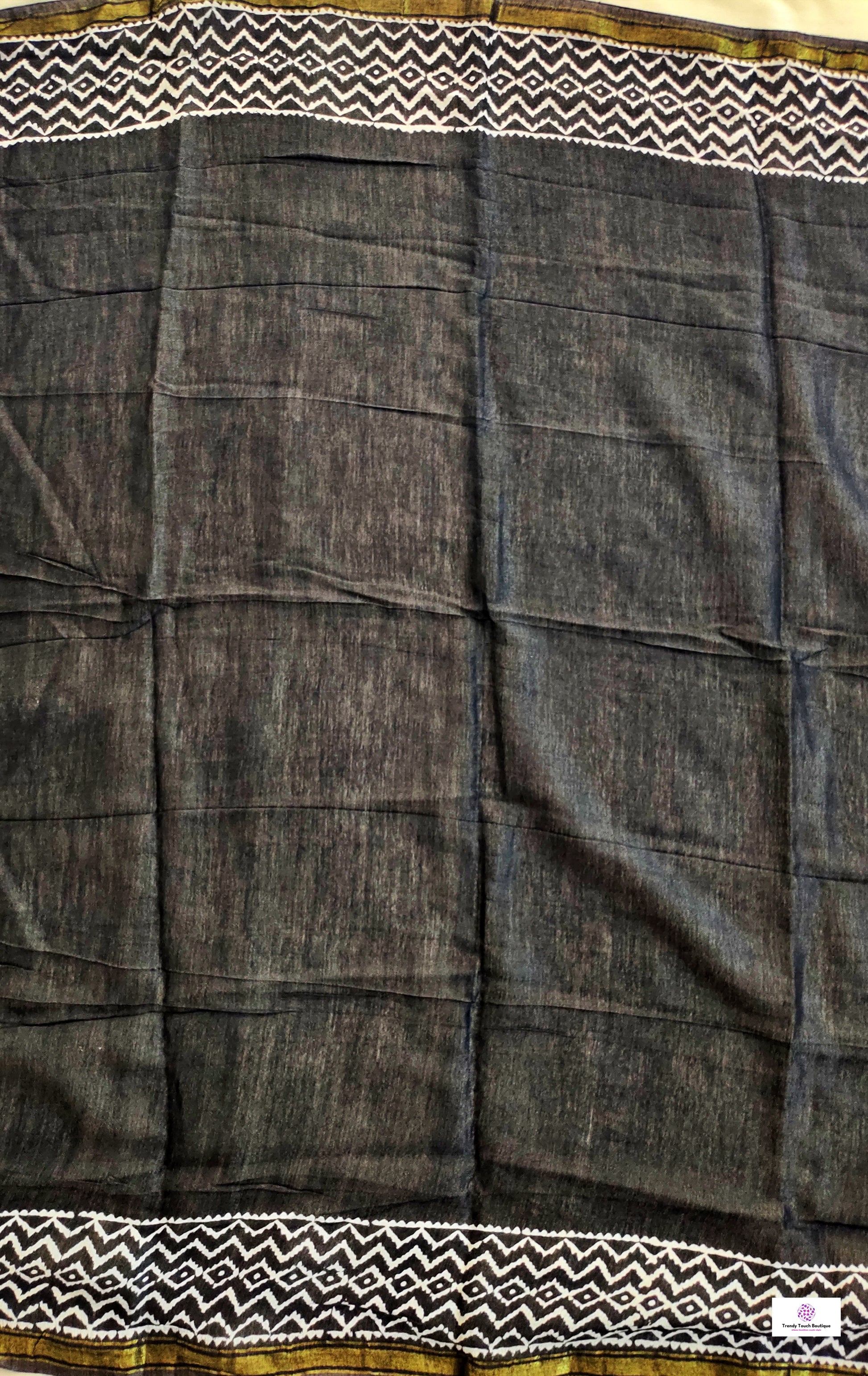 black chanderi silk saree with zari border handblock print summer fabric best price with blouse piece office wear and casual styling party wear saree