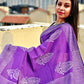handblock print mulcotton saree 1799 shop online best prices violet saree