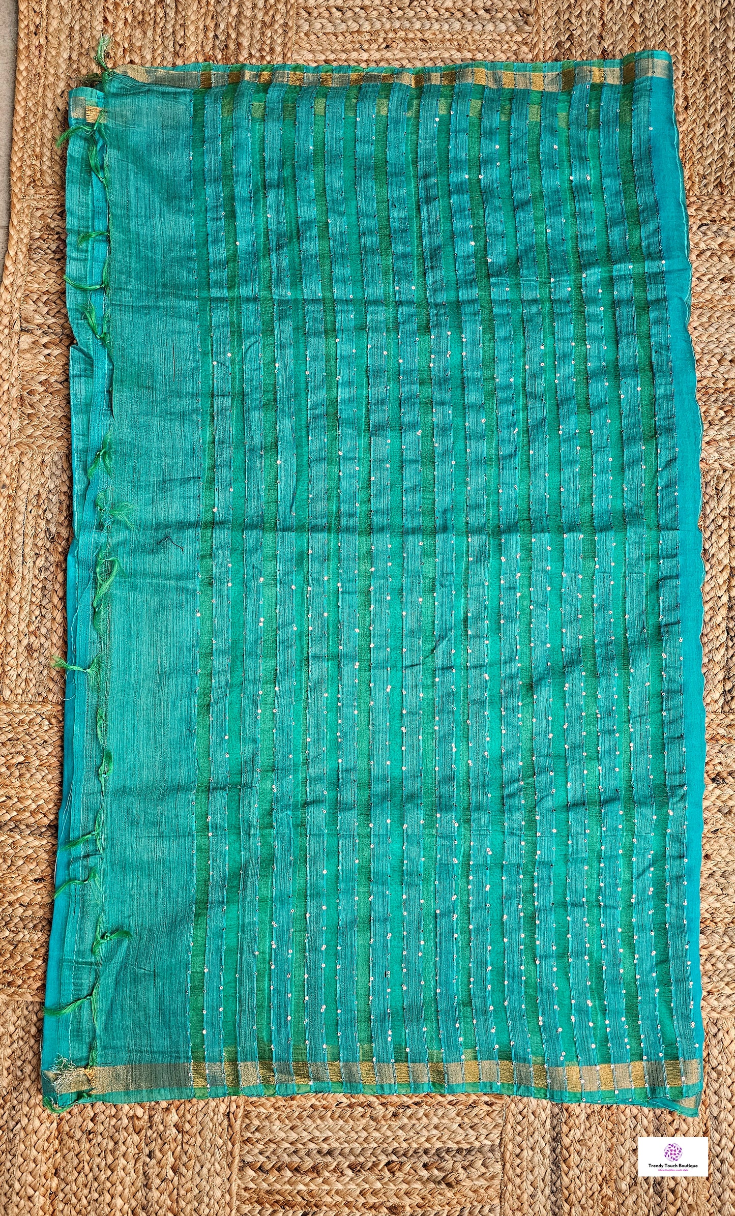 Sea Green – Sequins Stud - Banswara Silk Saree