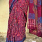 handblock print mulcotton saree 1799 shop online best prices maroon saree