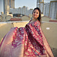 wine magenta golden silver zari work banarasi silk saree best price with blouse piece festive wear wedding wear party wear marriage function traditional silk