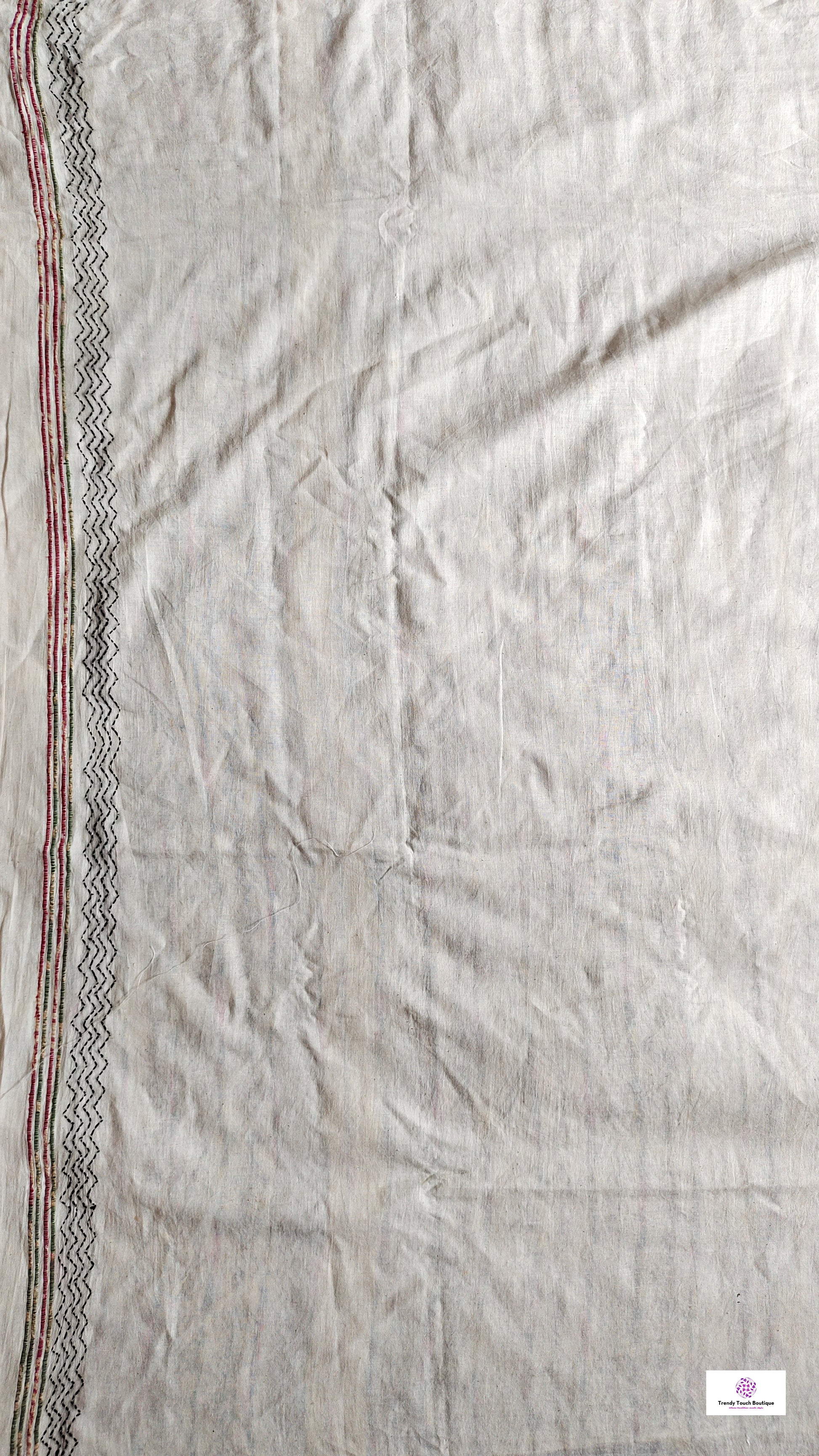 white black kantha work khesh cotton handloom saree for office and festive wear special ocassion with blouse piece and best price