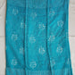 Handblock print Kota doria lightweight teal green office wear zari border saree 