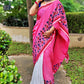 Handpainted Designer cotton handloom saree for summer