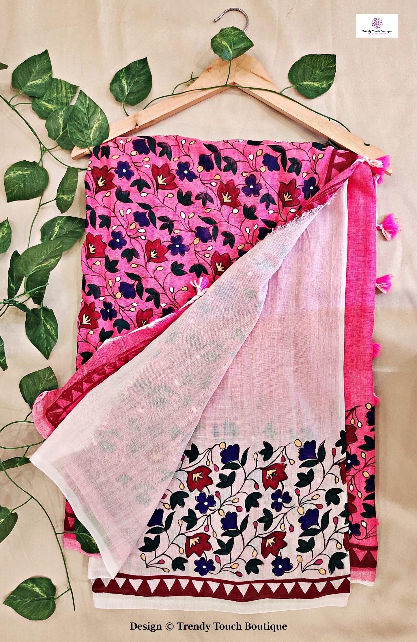 Exclusively handpainted cotton sarees