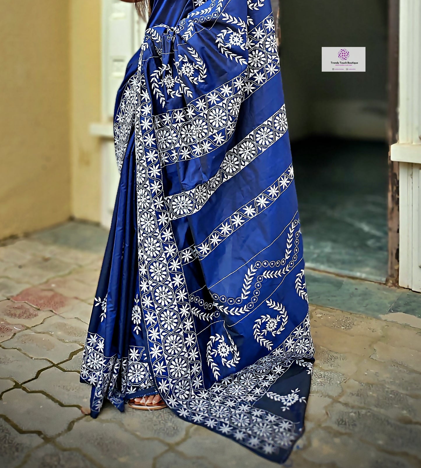 JASMINE IN THE MIDNIGHT SKY - KANTHA HAND WORK - MADE TO ORDER